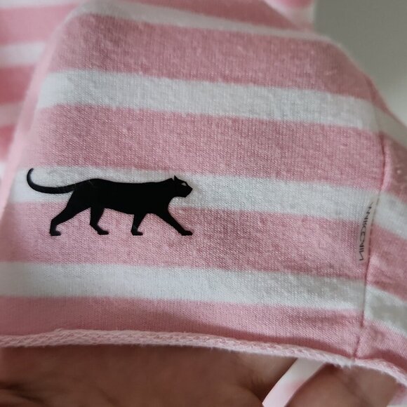 MARC CAIN | Shirt Dress Striped Dropped Waist Drawstring Pink Sz 12 14 - Picture 6 of 9